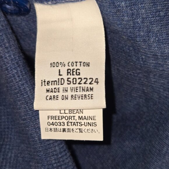 WINTER SALE! L.L. Bean Men's Henley Shirt - Blue - Large - 100% Cotton - Picture 4 of 4